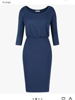 Chic Long Sleeve Navy Dress